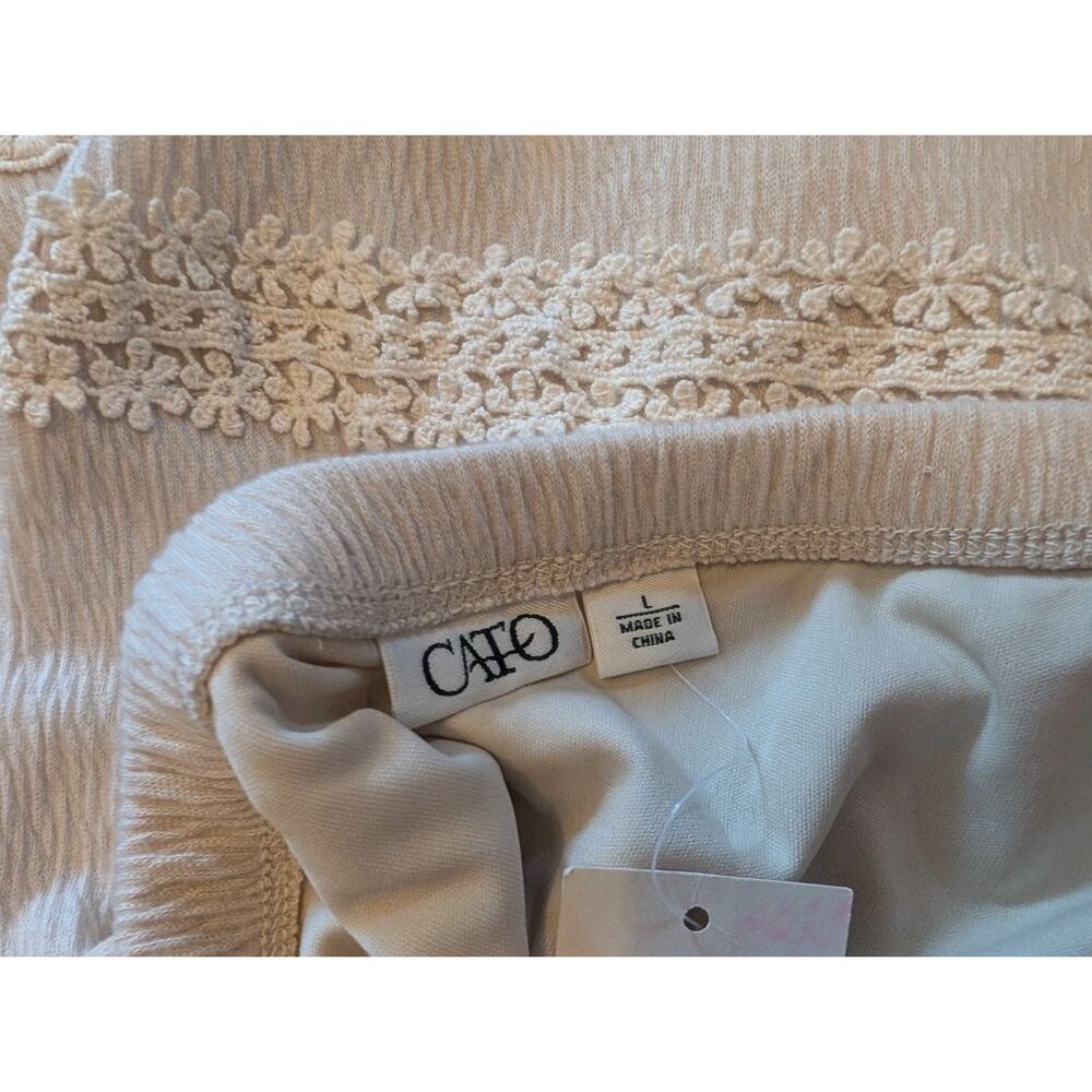 NWT Cato Pull On Beige Eyelet Lined Skirt Women's Large - Picture 2 of 6